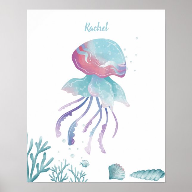 Deep Jellyfish Love Customisable Poster (Front)