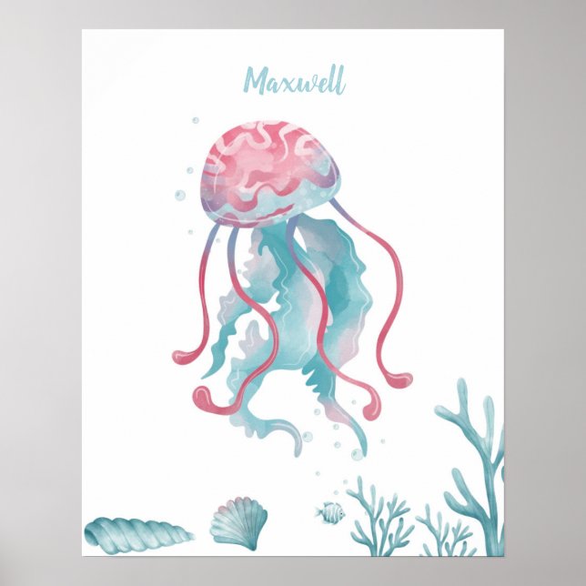 Deep Jellyfish Love Customisable Poster (Front)