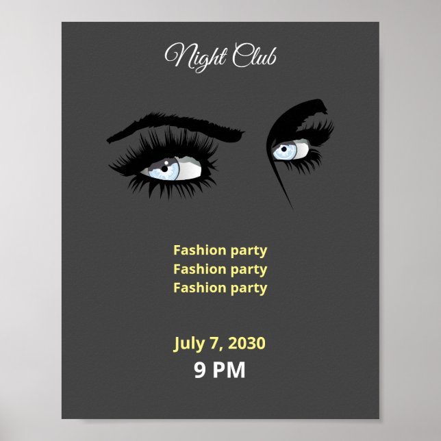 Deep Light Blue Solid Colours Drawing Female Glanc Poster (Front)