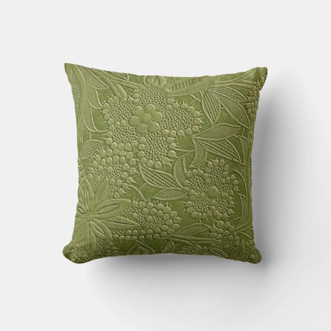 “Deep Lime Green Pattern Look” Cushion (Front)