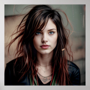 Deep look and wind hair poster