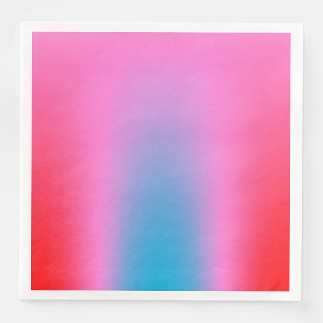 Deep Magenta Pink to Red & Blue Auric Ombre  Napkin (Front)