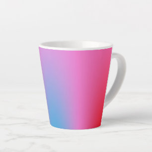 Deep Magenta Pink to Red & Blue Ombre Party Latte Mug
