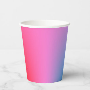Deep Magenta Pink to Red & Blue Ombre Party Paper Cups