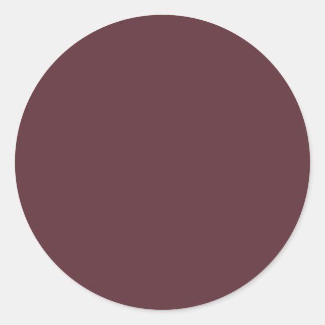 Deep Maroon Solid Colour Classic Round Sticker (Front)