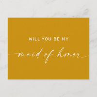 Deep Mustard Yellow | Be My Maid of Honour Proposa