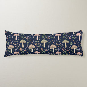 Deep Navy Fungi Seamless Moody Dark Academia Body Cushion