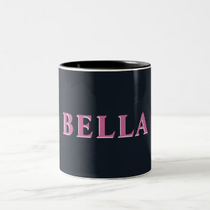 Deep navy pink custom name Two-Tone coffee mug