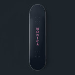 Deep navy pink custom skateboard<br><div class="desc">Deep navy pink custom skateboard.
Hex colour code #111924</div>