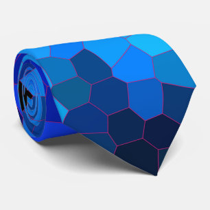 Deep Ocean Blue Mosaic Pattern Tie