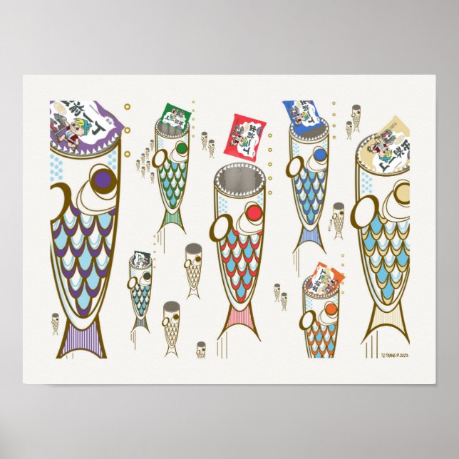 Deep Ocean Monster Fish Eating Ramen Noodle Poster (Front)