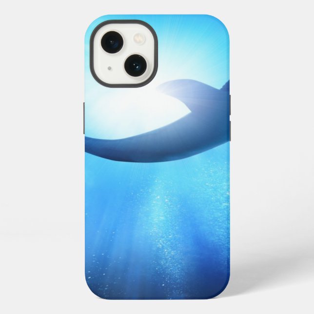 Deep Ocean Shark Silhouette iPhone Case (Back)