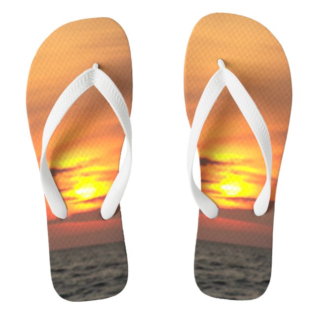 Deep Ocean Sunset Horizon Glow Jandals (Footbed)