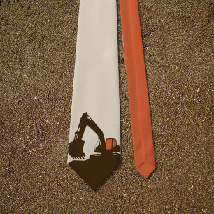 Deep Orange & Brown - Excavator Tie