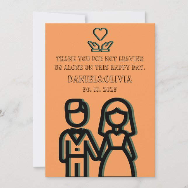 Deep Orange Wedding  Invitation (Front)