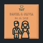 Deep Orange Wedding Magnet<br><div class="desc">Deep Orange Wedding magnet</div>