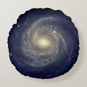 Deep Outer Space Galaxy Round Cushion
