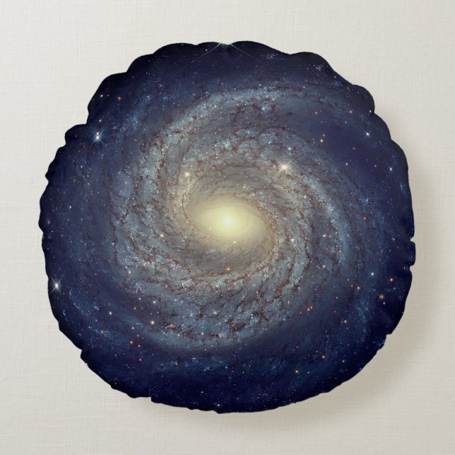 Deep Outer Space Galaxy Round Cushion (Front)