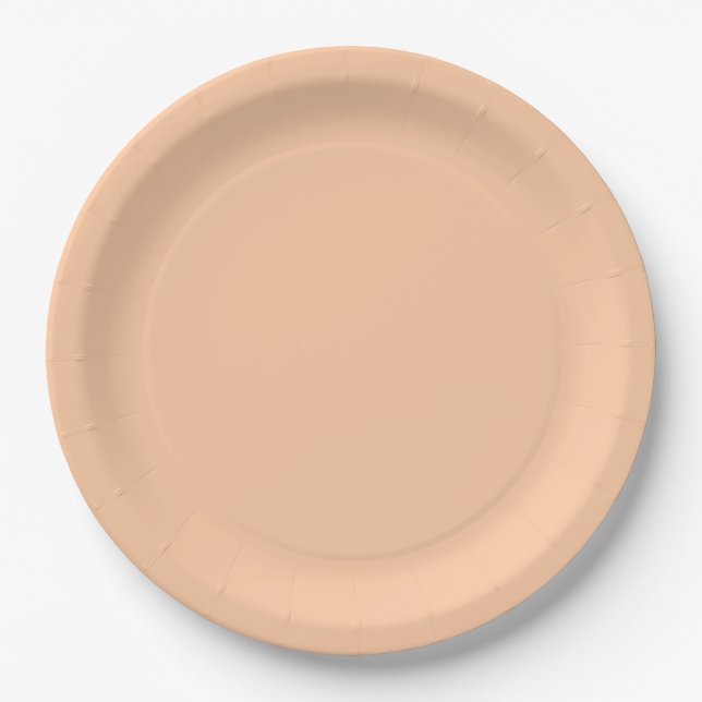 Deep Peach Paper Plate (Front)
