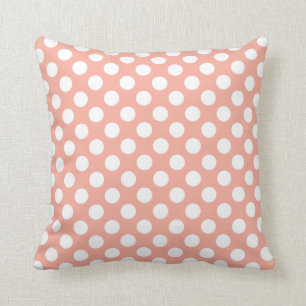 Deep Peach Polka Dots Cushion