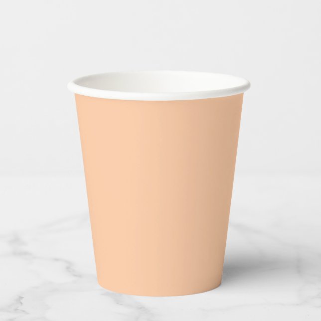 Deep Peach Solid Colour Paper Cups (Front)