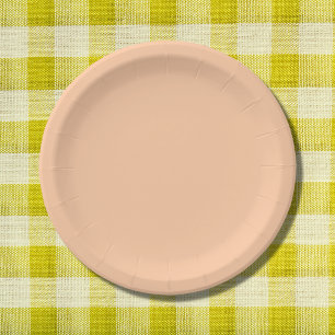 Deep Peach Solid Colour Paper Plate
