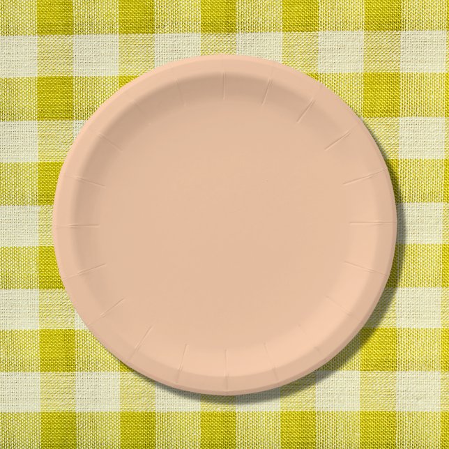 Deep Peach Solid Colour Paper Plate (Creator Uploaded)