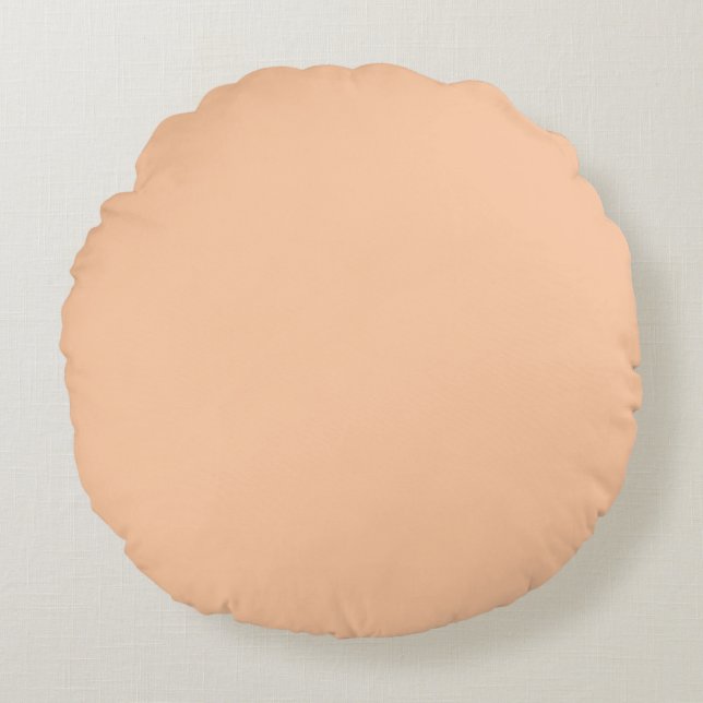 Deep Peach Solid Colour Round Cushion (Front)