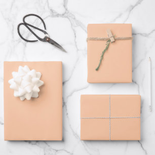 Deep Peach Solid Colour Wrapping Paper Sheet
