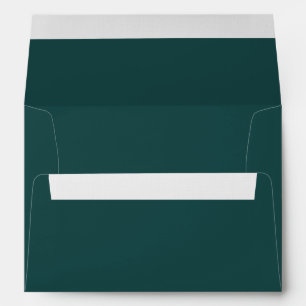 Deep Peacock Teal Monochromatic Wedding Envelope