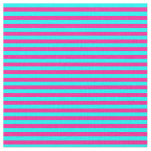 Deep Pink and Aqua Striped Pattern Fabric