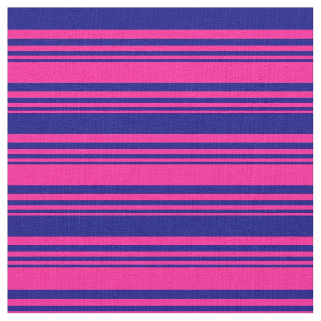 Deep Pink and Blue Coloured Pattern Fabric (Close Up)