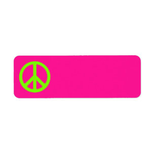 Deep Pink and Chartreuse Peace Symbol