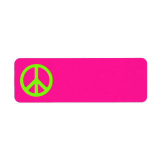 Deep Pink and Chartreuse Peace Symbol