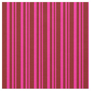 Deep Pink and Maroon Lines/Stripes Pattern Fabric