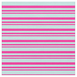 Deep Pink and Turquoise Striped Pattern Fabric