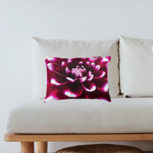 Deep Pink and White Dahlia Floral Decorative Cushion