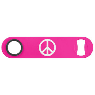 Deep Pink and White Peace Symbol