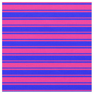 Deep Pink & Blue Coloured Lines Fabric