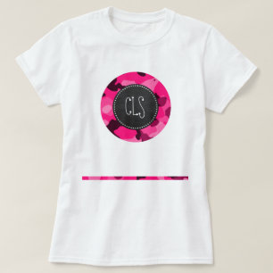 Deep Pink Camo; Chalkboard look T-Shirt