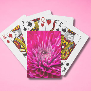 Deep Pink Chrysanthemum Playing Cards