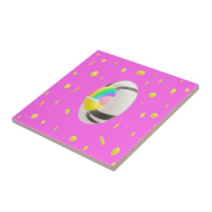 Deep pink cute sweet sunshine patterned pillow fav tile