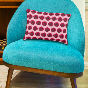 Deep Pink Dahlia Flower Seamless Pattern on Decorative Cushion