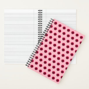 Deep Pink Dahlia Flower Seamless Pattern on Notebook