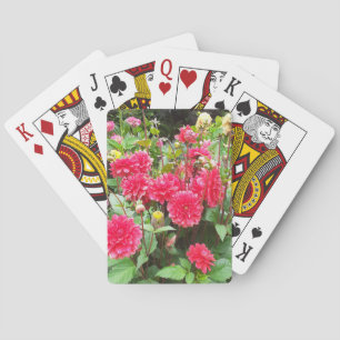 Deep Pink Dahlias Classic Playing Cards