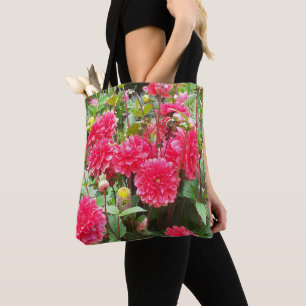 Deep Pink Dahlias Tote Bag