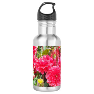 Deep Pink Dahlias Water Bottle