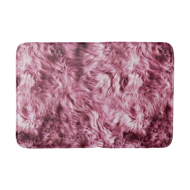 Deep Pink Fake Fur Bath Mat (Front)