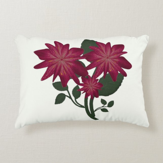 Deep Pink floral design  Rug Decorative Cushion (Front)