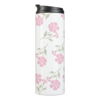 Deep Pink Floral Thermal Tumbler Elegant Design